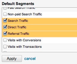 Google Analytics Default Segment