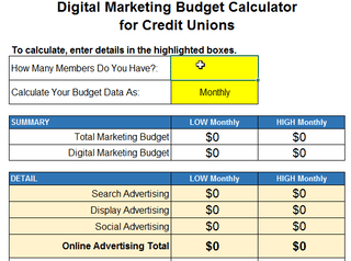 credit union marketing budget calculator webstrategies