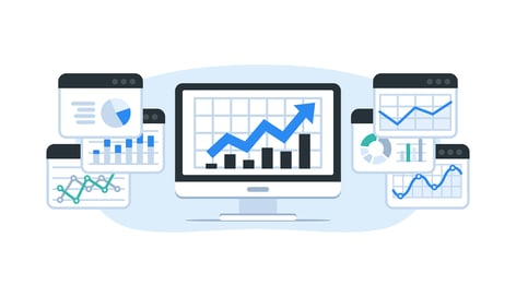 Computer browsers analyzing marketing results