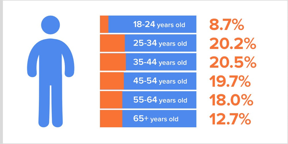 website traffic age distribution